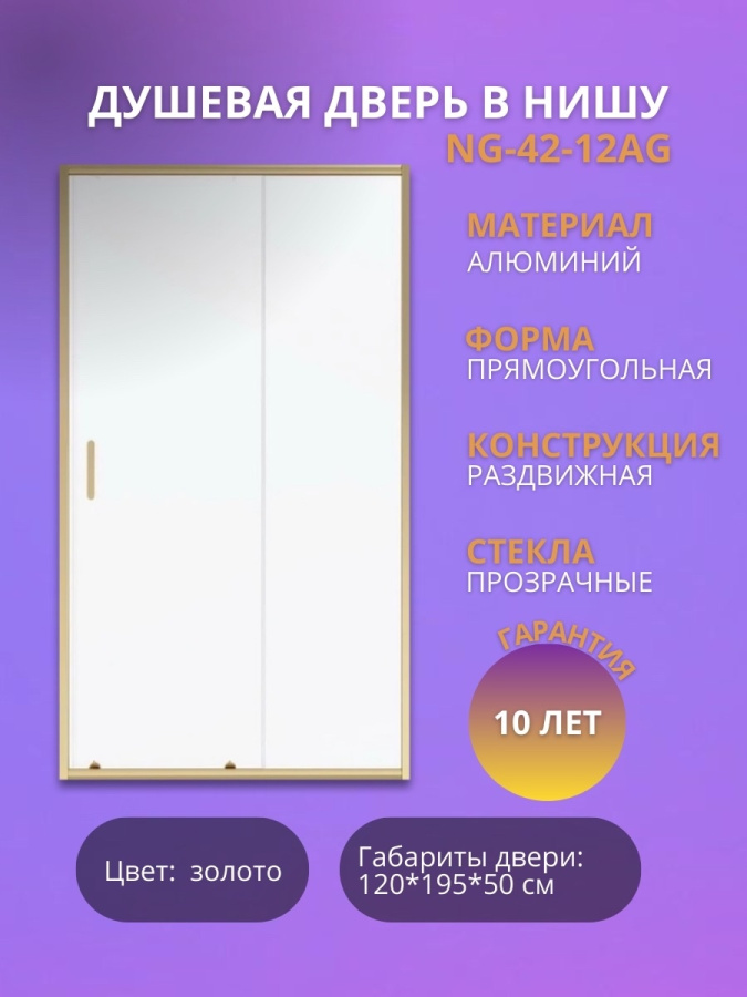 Дверь в нишу NG-42-12AG (120*195) фото